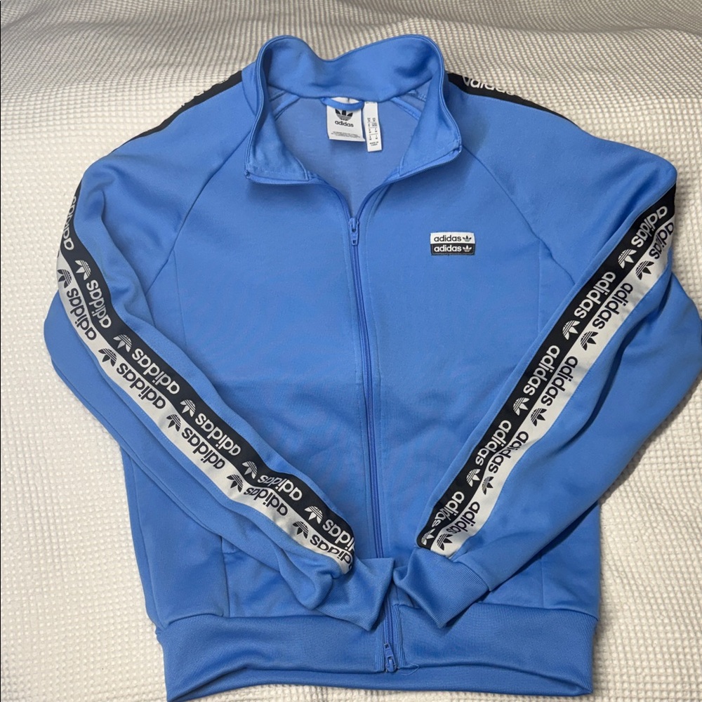 Adidas Light Blue Zip-Up Jacket - Size Medium
